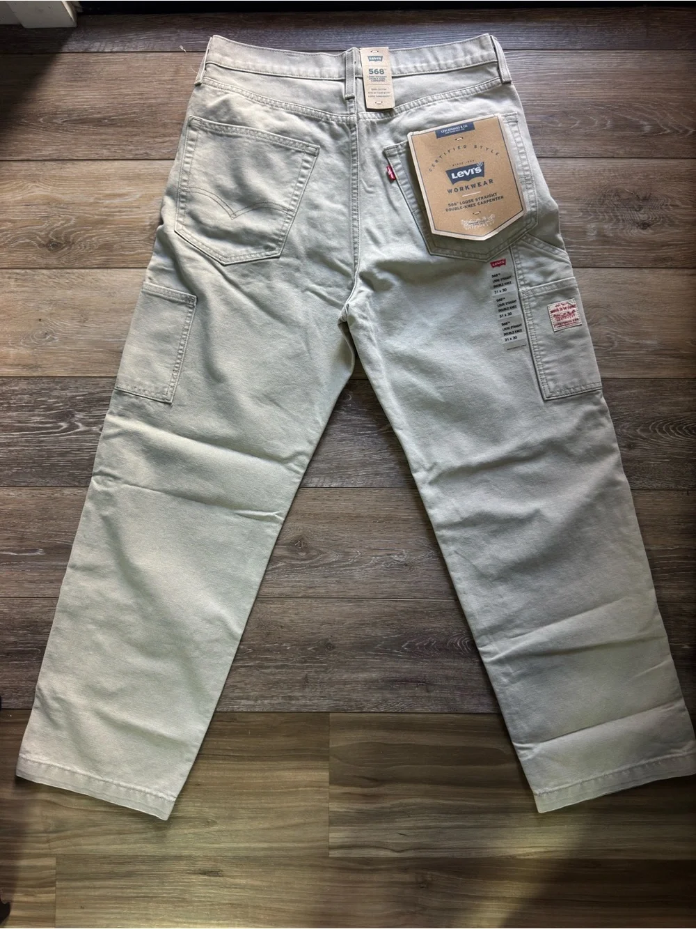 Levi's 568 Loose Carpenter Double Knee Pants Gray Men's  (31x30) NWT